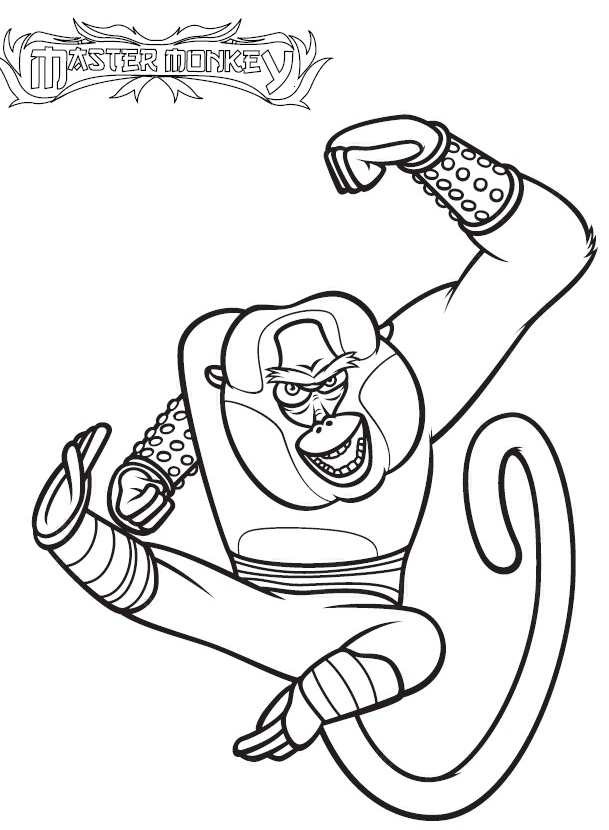 coloriage Kung Fu Panda le singe